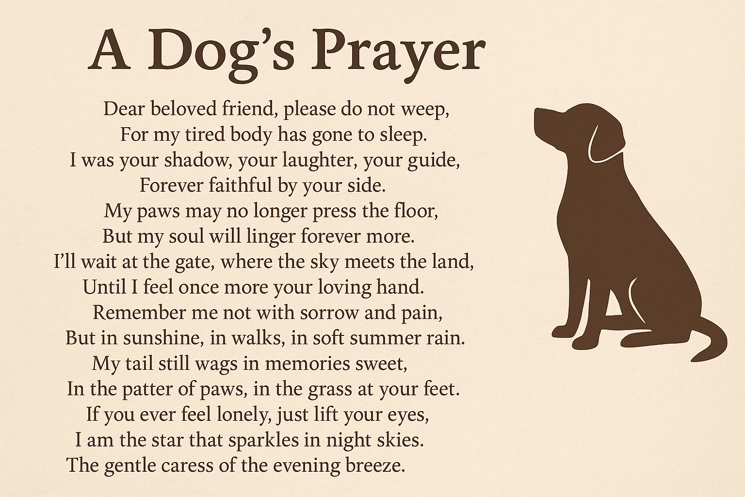 A Dog’s Prayer for When a Dog Dies (Heartfelt Tribute & Comfort)